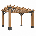 Pergola da giardino 400 x 300 x 250 cm in legno marrone con staffe in metallo - struttura ombreggiante classica