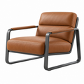 Poltrona 80 x 78 x 85 cm in similpelle cuoio con struttura in metallo stile moderno