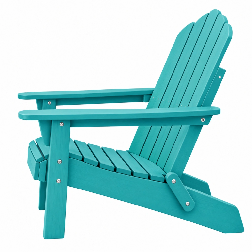 Sedia Adirondack da giardino 78 x 88 x 93 cm in legno turchese pieghevole