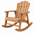 Sedia a dondolo 98 x 87 x 100 cm in legno marrone naturale per esterno stile rustico