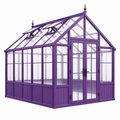 Serra da giardino 240 x 190 x 250 cm in metallo viola con pannelli trasparenti - stile vittoriano