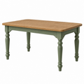 Tavolo da pranzo 160 x 90 x 76 cm in legno naturale e verde stile rustico