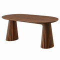 Tavolo da pranzo ovale 200 x 100 x 75 cm in legno marrone - stile contemporaneo